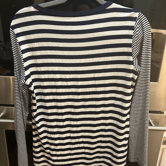 Athleta Blue and White Striped Jersey Top size small - Picture 3 of 3